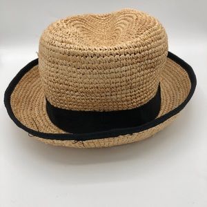 J CREW FEDORA RAFFIA STRAW HAT